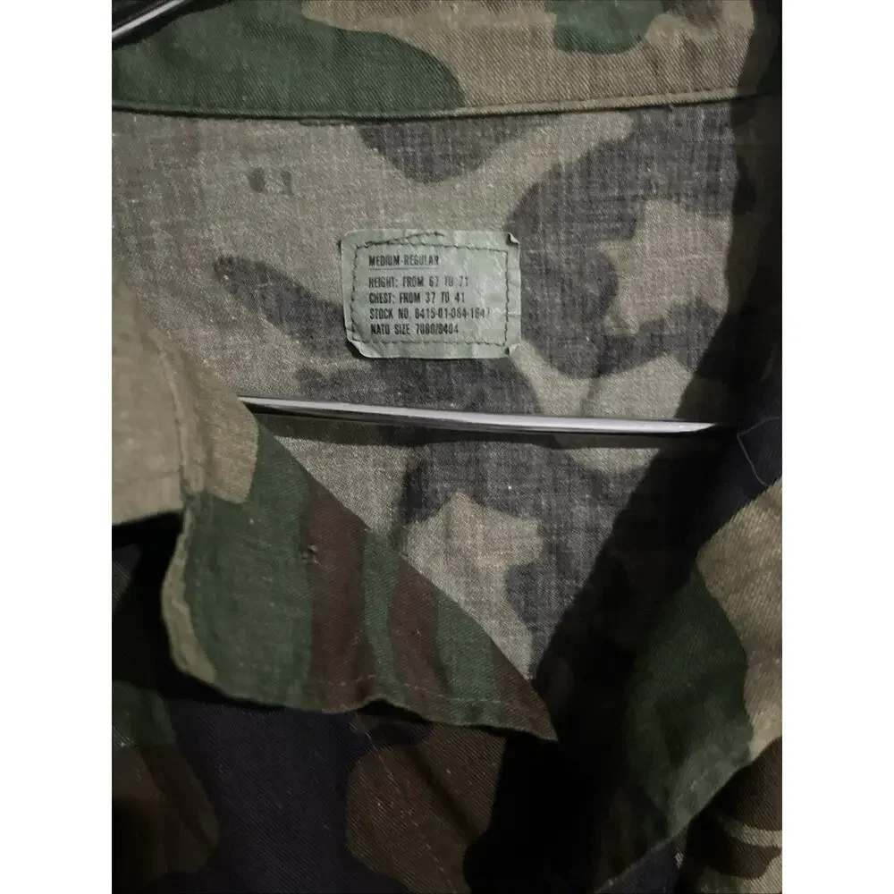 US Military Woodland BDU Combat Coat Jacket Medium Regular Ripstop Selma USA